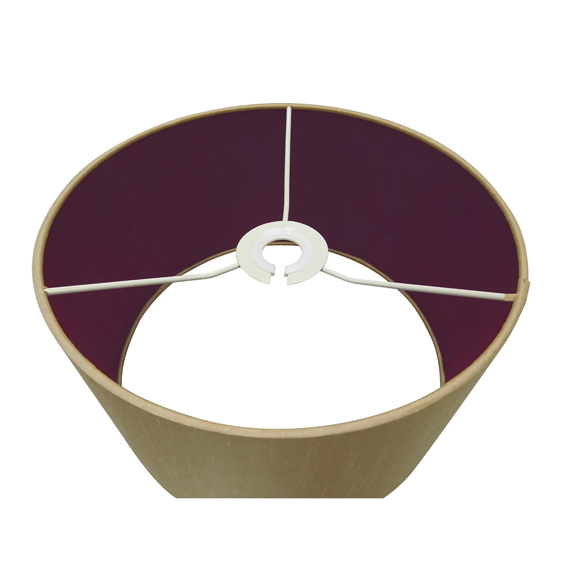 Baymont 30cm Shade 3 Light Pendant Polished Chrome, Antique Gold/Ruby DK0558  Deco Baymont CH AG